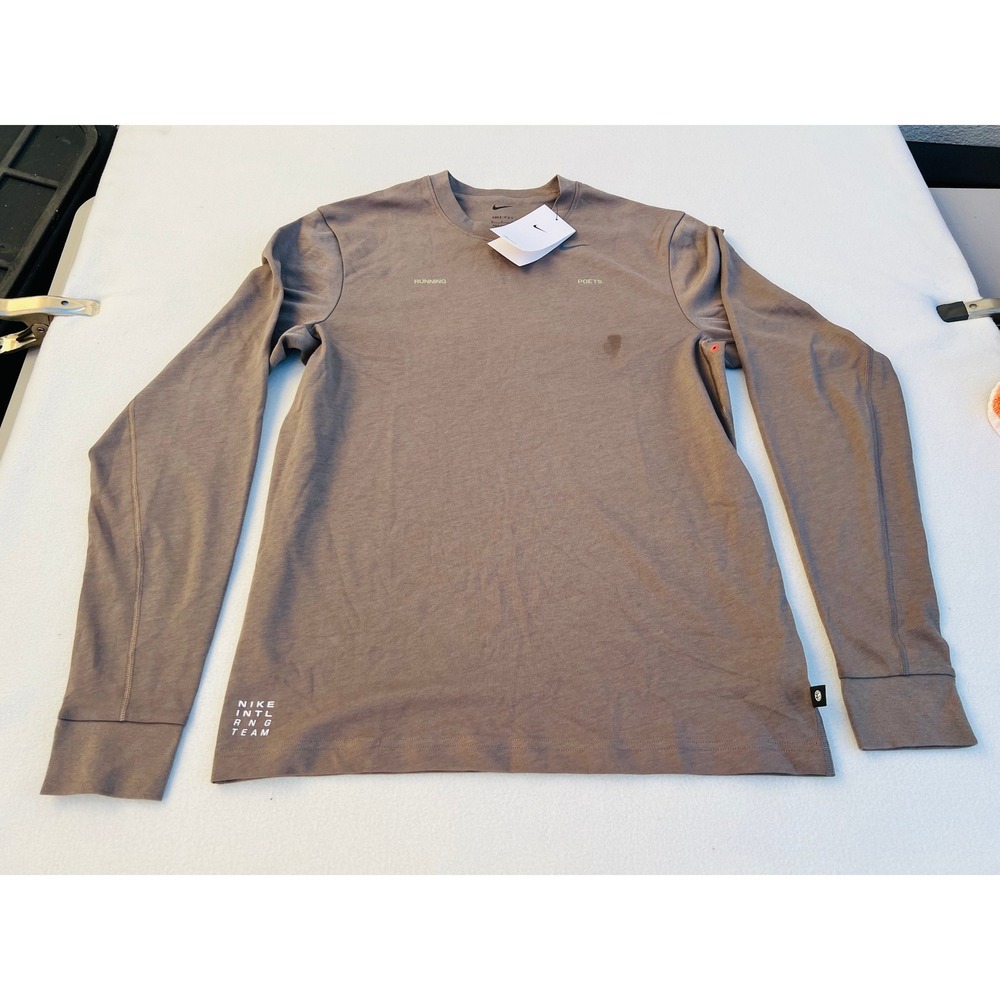 Nike International Running Team Dri-FIT LS Shirt Brown IO9412-289 Mens S